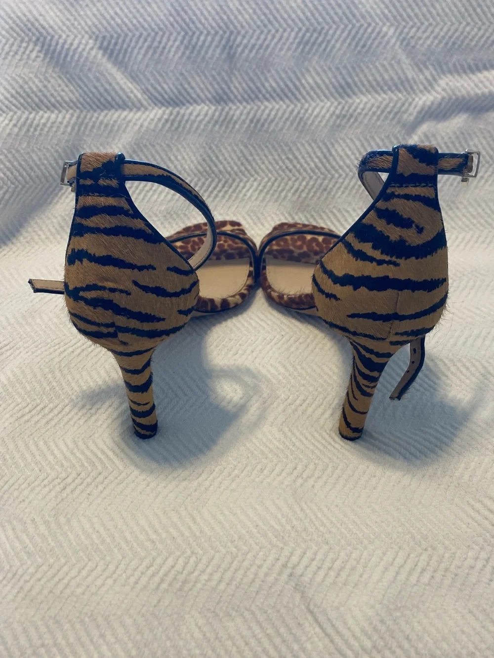 Vince Camuto Leopard Print Ankle-Strap Heels - Brown/Tan, 7.5M